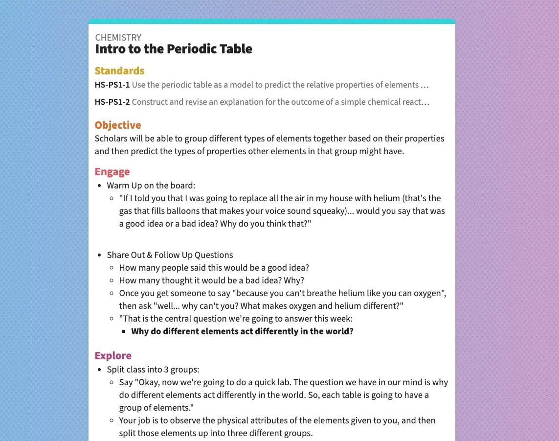 Scripts Her Lesson Plans